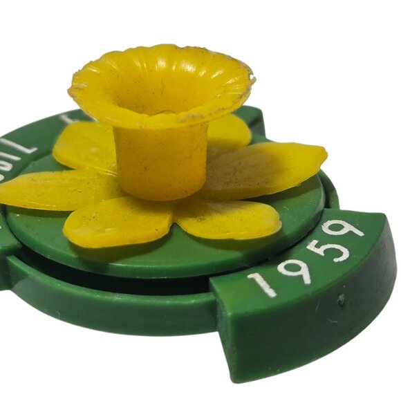 Vintage 1959 Daffodil Festival Pin Puyallup Washington Brooch Yellow Green - Picture 7 of 16